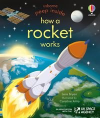 Book cover Peep Inside How a Rocket Works. Lara Bryan Lara Bryan, 9781801311823,   €12.47