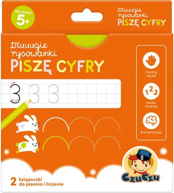 Обкладинка книги CzuCzu Dłuuugie rysowanki 5+ Piszę Cyfry , 9788366501355,   €2.08