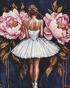 Book cover Алмазна мозаїка - Балерина з рожевими півоніями &copy;art_selena_ua , ,   &euro;41.50