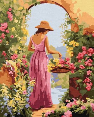 Обкладинка книги Картина за номерами - Дівчина з квітами ©art_selena_ua 40х50 , 4823104358787,   €23.25